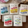 New Korean version sweet and colorful checkered "Bye-bye" clip for girls, side bangs with broken hair and dopamine children's hair accessory for girls details Picture